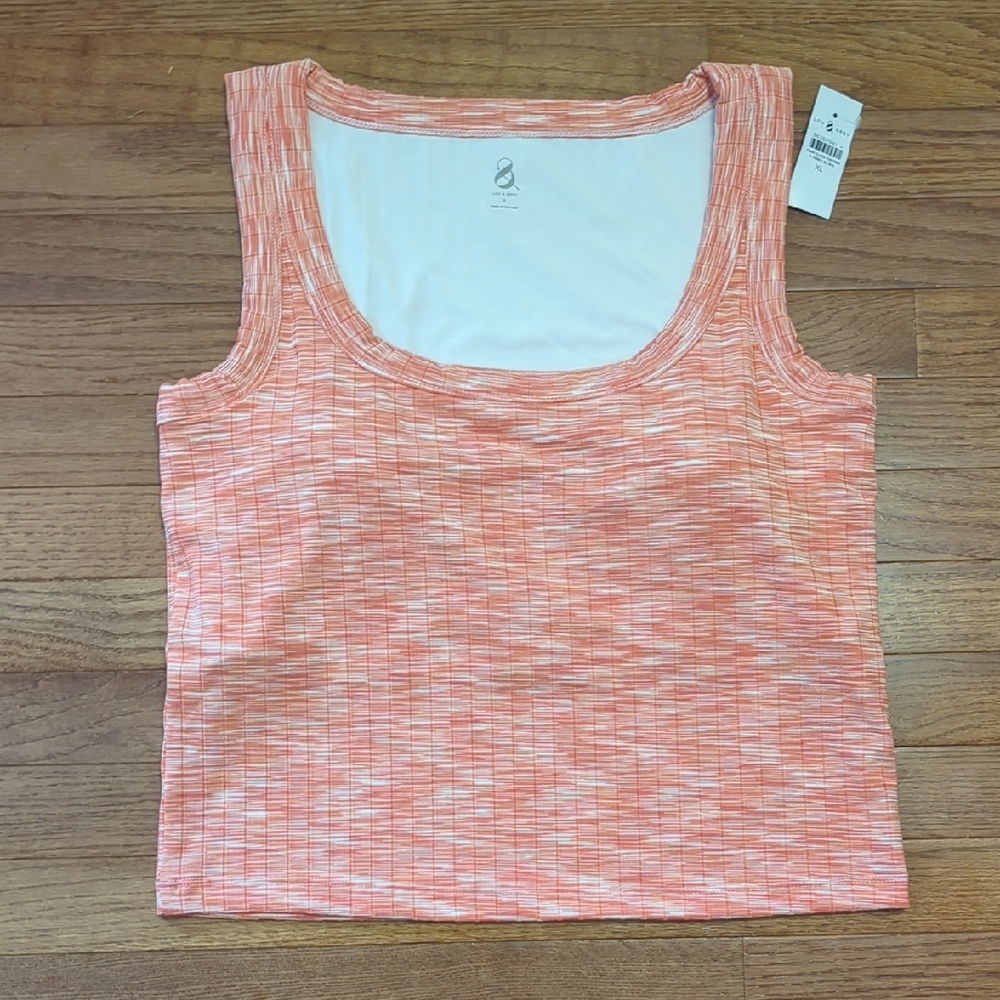 NWT Loft Orange/White Pattern Tank- Sz XL